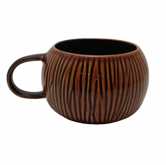 Starbucks 2013 Coffee Mug Bean Design Brown 12 fl oz Coconut Shell Appearance - Picture 2 of 6